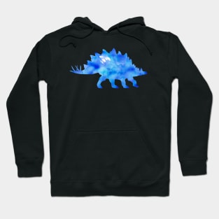 Blue Stegosaurus Watercolor Painting Hoodie